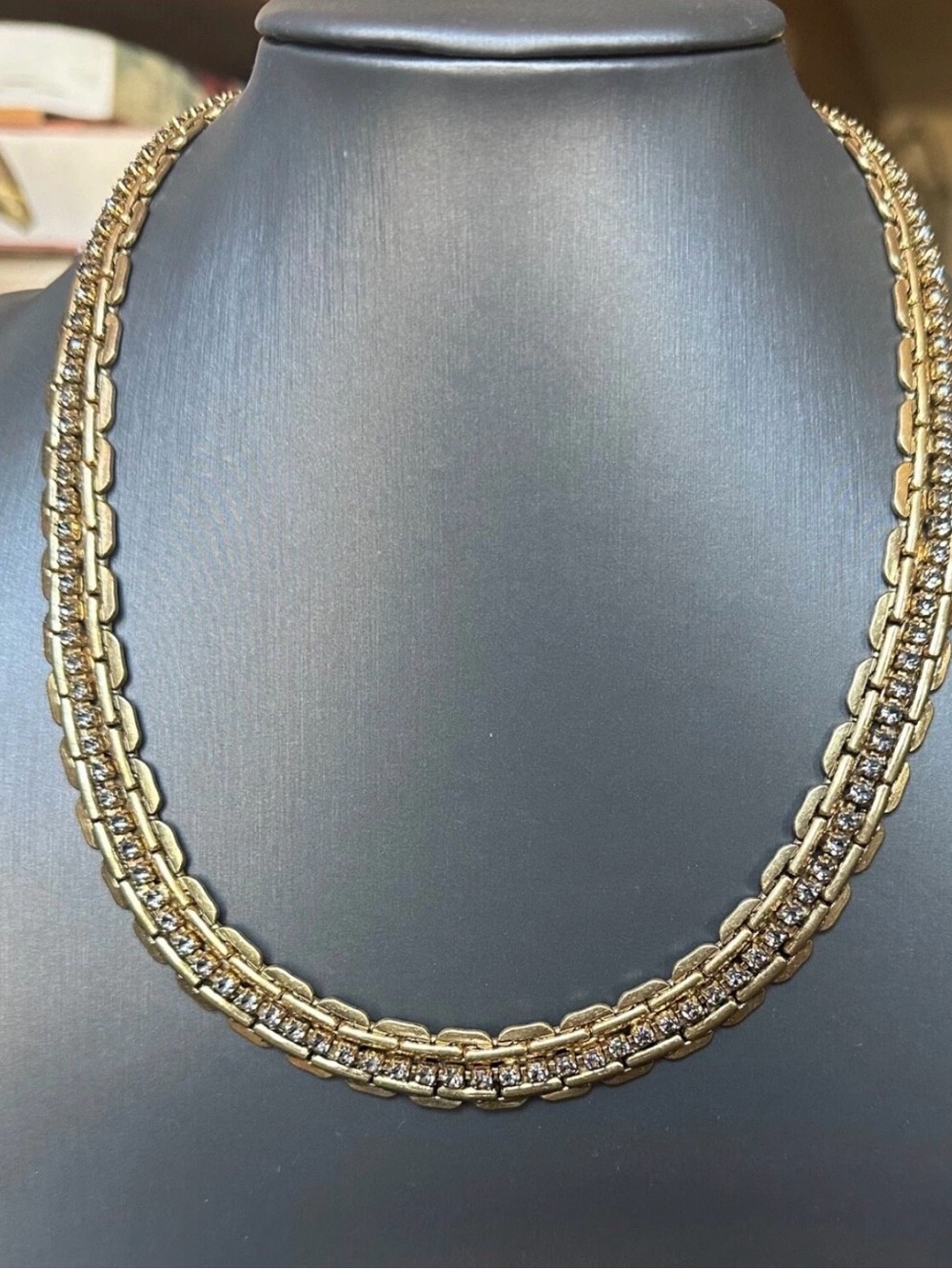 STELLA & DOT Jolie Sparkle crystals Link Chain Statement Necklace